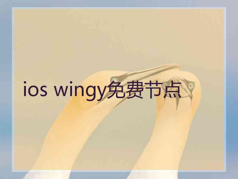 ios wingy免费节点